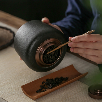 Xindehong Kiln Μεγάλο Βάζο Τσαγιού Κεραμικό Σφραγισμένο Βάζο με Καπάκι από Κράμα, Βάζο Αποθήκευσης, Γυαλισμένο Μεγάλο Κεραμικό Βάζο, Επιχειρηματικό Δώρο