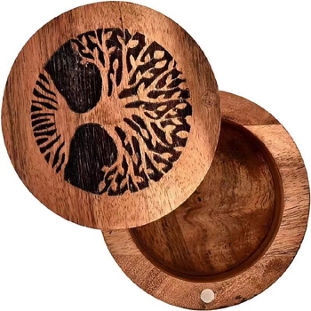 Akacijos urna su dangčiu, sandari kremavimo urna, tvirta medinė naminių gyvūnėlių laidojimo dėžutė, katės ir šuns atminimo dėžutė