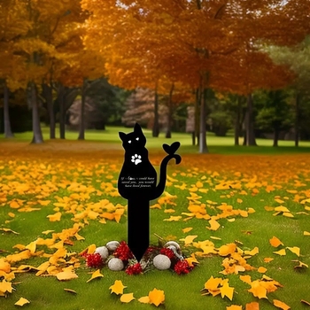 Naujo produkto katės antkapio atminimo krūva, augintinio memorialas, vandeniui atsparus akrilinis antkapis, kapinių užuojautos sodo krūvos sodo dekoracija