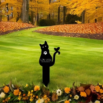 Naujo produkto katės antkapio atminimo krūva, augintinio memorialas, vandeniui atsparus akrilinis antkapis, kapinių užuojautos sodo krūvos sodo dekoracija