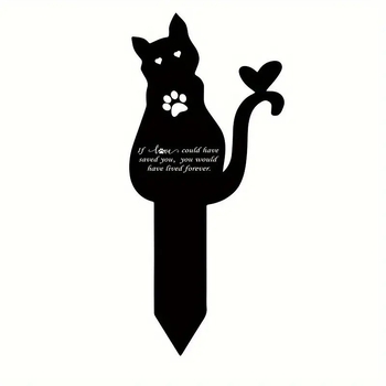 Naujo produkto katės antkapio atminimo krūva, augintinio memorialas, vandeniui atsparus akrilinis antkapis, kapinių užuojautos sodo krūvos sodo dekoracija