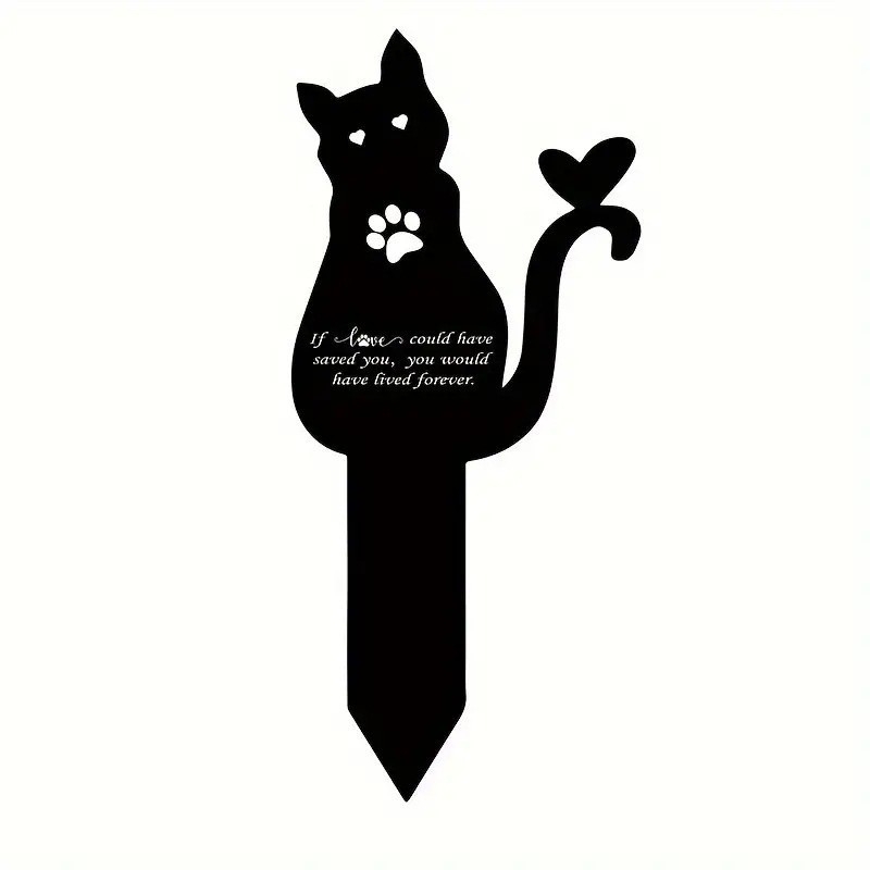 Naujo produkto katės antkapio atminimo krūva, augintinio memorialas, vandeniui atsparus akrilinis antkapis, kapinių užuojautos sodo krūvos sodo dekoracija