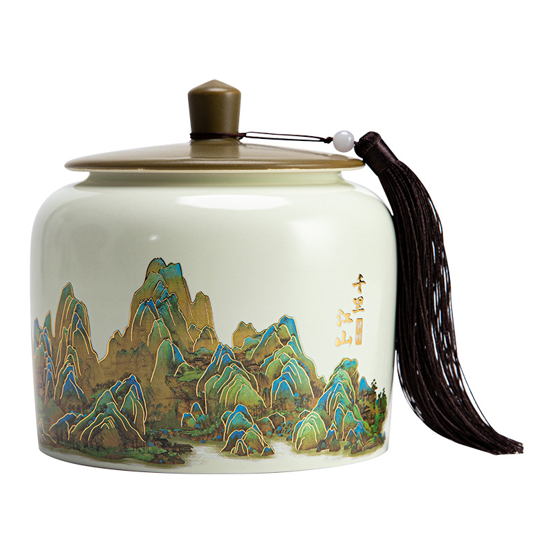 Keraminės arbatos skardinės, „Thousand Miles Mountain“ arbatos dovanų dėžutės, keraminės skardinės, tuščios dovanų dėžutės, „Wuyi Rock“ arbata, ulong arbatos dovanos