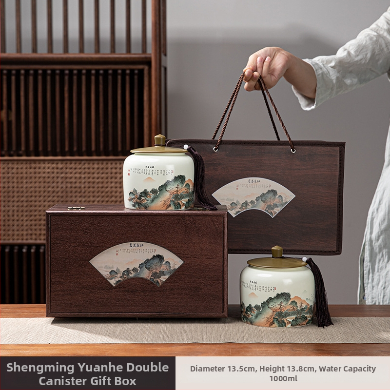 Keraminės arbatos skardinės, „Thousand Miles Mountain“ arbatos dovanų dėžutės, keraminės skardinės, tuščios dovanų dėžutės, „Wuyi Rock“ arbata, ulong arbatos dovanos