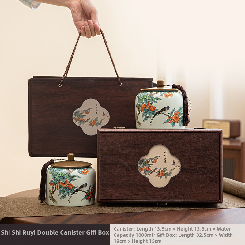 Keraminės arbatos skardinės, „Thousand Miles Mountain“ arbatos dovanų dėžutės, keraminės skardinės, tuščios dovanų dėžutės, „Wuyi Rock“ arbata, ulong arbatos dovanos