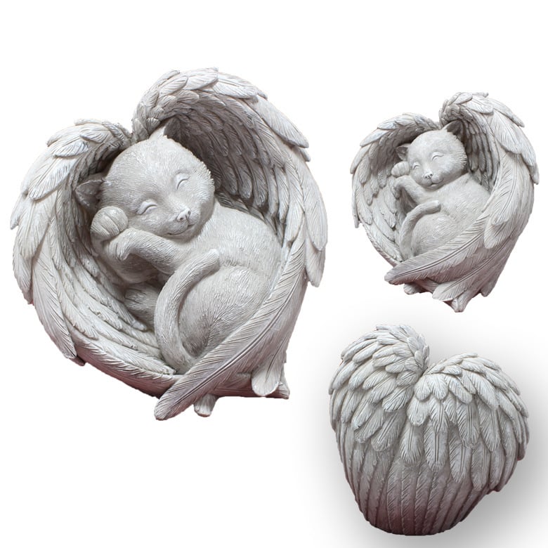 Pārrobežu jauni eņģeļu kaķu rotājumi sveķu mājdzīvnieku kaķu suņu kapakmens piemiņas akmens dārza dzīvnieku statujas rotaslietas vairumtirdzniecība