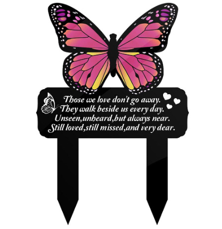 Tarpvalstybiniai nauji produktai, atminimo krūvos ženklas, lauko kiemas, juoda užuojauta, sodo drugelis, dekoracija, dovanų kapinės, atminimo krūva