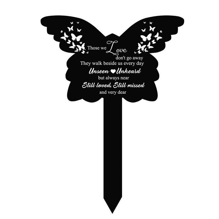 Tarpvalstybiniai nauji produktai, atminimo krūvos ženklas, lauko kiemas, juoda užuojauta, sodo drugelis, dekoracija, dovanų kapinės, atminimo krūva