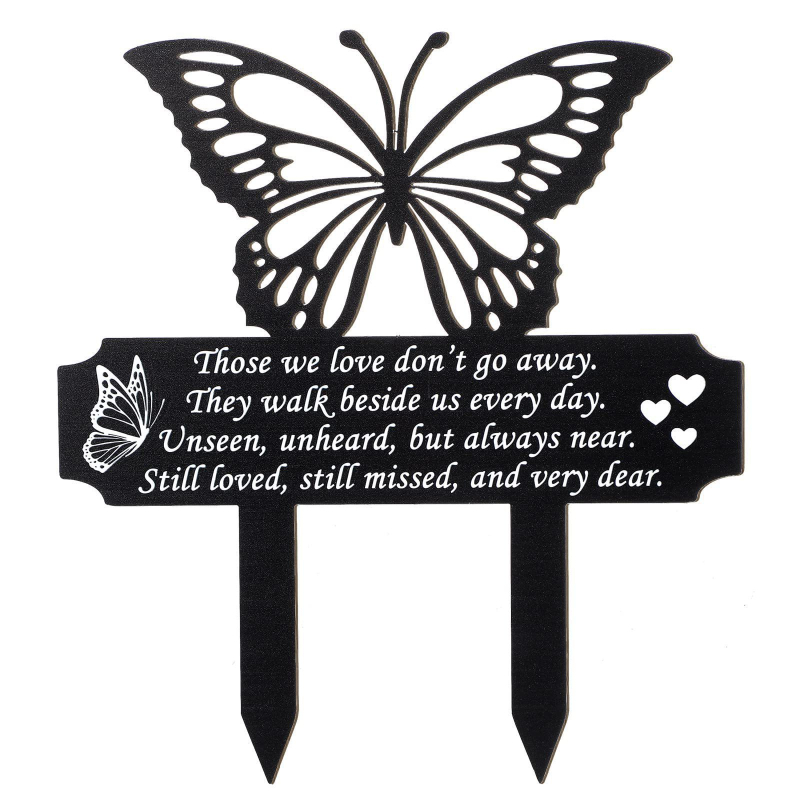 Tarpvalstybiniai nauji produktai, atminimo krūvos ženklas, lauko kiemas, juoda užuojauta, sodo drugelis, dekoracija, dovanų kapinės, atminimo krūva