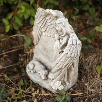 Amazonės angelo maldos šuns atminimo akmuo kūrybingas lauko sodo sodo dervos dekoravimas naminio šuns antkapis