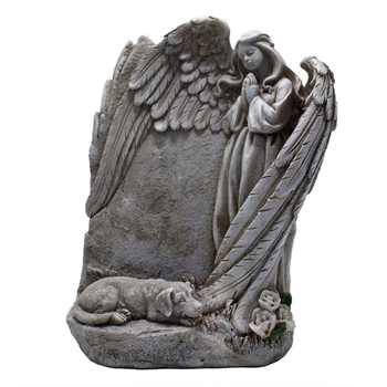 Amazonės angelo maldos šuns atminimo akmuo kūrybingas lauko sodo sodo dervos dekoravimas naminio šuns antkapis