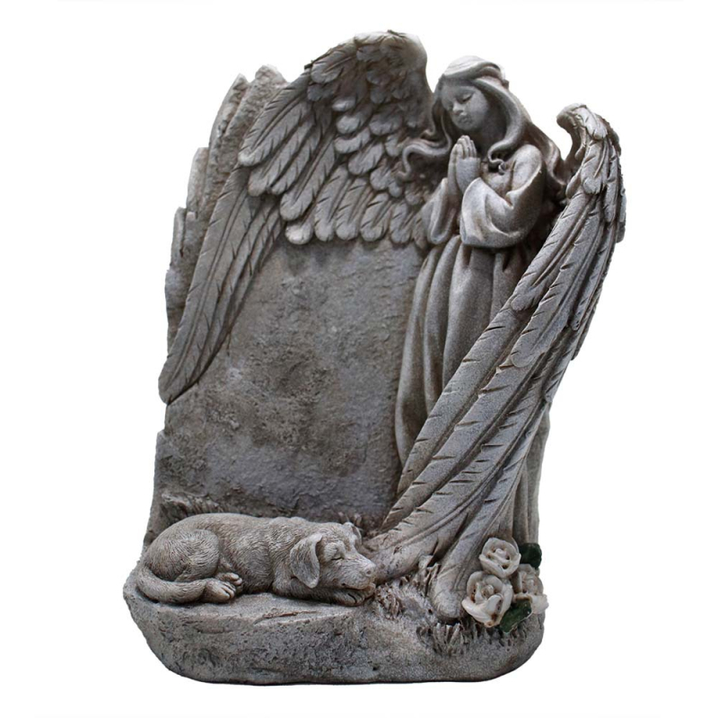 Amazonės angelo maldos šuns atminimo akmuo kūrybingas lauko sodo sodo dervos dekoravimas naminio šuns antkapis