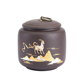 Uus lilla liivaga keraamiline teekann musta tee Pu`er oolong tee kinkekarbis Tee hoiustuspurgi maht York hulgimüük