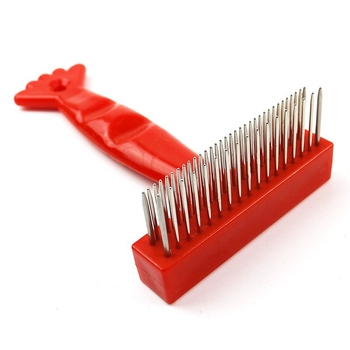 На склад на едро бял пластмасов гребен за домашни любимци с двоен ред гребен за кучета, гребен за кучета, гребен за котки с игла, гребен за обезкосмяване