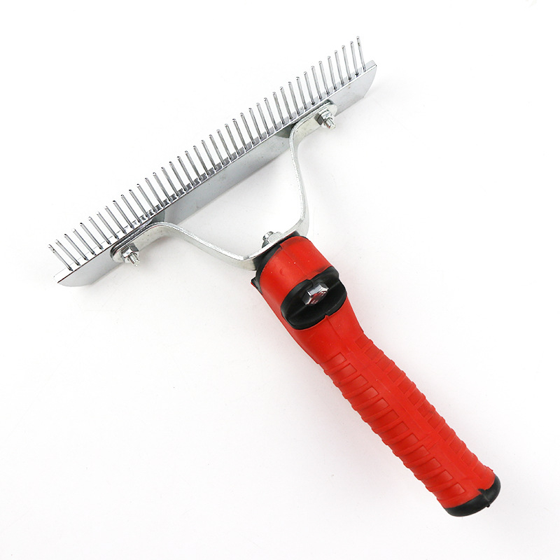 На склад на едро бял пластмасов гребен за домашни любимци с двоен ред гребен за кучета, гребен за кучета, гребен за котки с игла, гребен за обезкосмяване