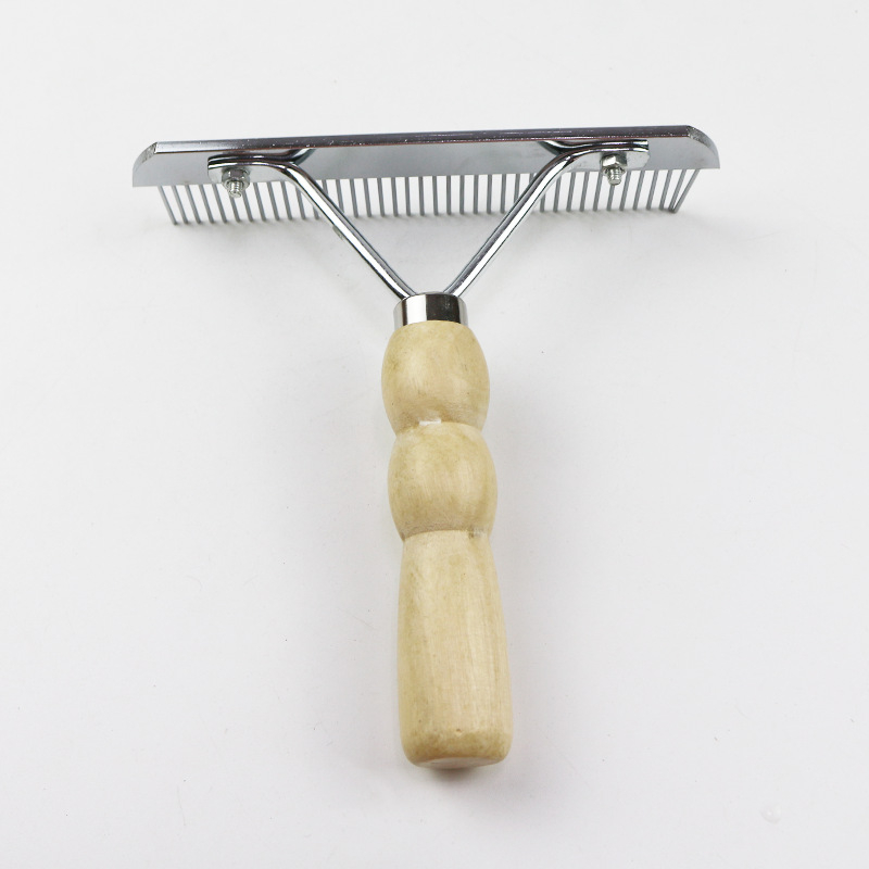 На склад на едро бял пластмасов гребен за домашни любимци с двоен ред гребен за кучета, гребен за кучета, гребен за котки с игла, гребен за обезкосмяване