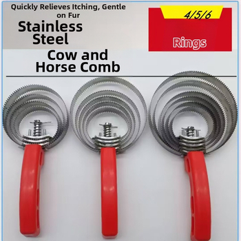 Patru, cinci și șase cercuri, pieptene zimțat, răzuitor de transpirație pentru vacă și cal, greblă anti-mâncărime, pieptene din păr de cal, scărpinat dinți, pieptene pentru animale de companie, perie de îndepărtare a părului