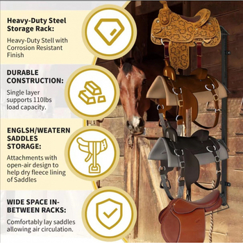 Стойка за седла Amazon TEMU за трансгранична верига за доставки, тежка стенен седла, подходяща за всички видове седла