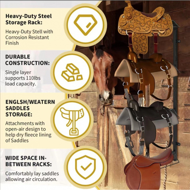 Стойка за седла Amazon TEMU за трансгранична верига за доставки, тежка стенен седла, подходяща за всички видове седла