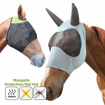 Αντικουνουπική μάσκα για άλογα, αντηλιακό, αναπνεύσιμο, μη αισθησιακό κάλυμμα κεφαλής για μάσκα αλόγου, εξοπλισμός κατά των κουνουπιών, είδη ιππασίας για κατοικίδια