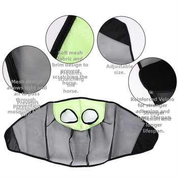 Αντικουνουπική μάσκα για άλογα, αντηλιακό, αναπνεύσιμο, μη αισθησιακό κάλυμμα κεφαλής για μάσκα αλόγου, εξοπλισμός κατά των κουνουπιών, είδη ιππασίας για κατοικίδια