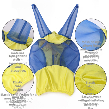 Αντικουνουπική μάσκα για άλογα, αντηλιακό, αναπνεύσιμο, μη αισθησιακό κάλυμμα κεφαλής για μάσκα αλόγου, εξοπλισμός κατά των κουνουπιών, είδη ιππασίας για κατοικίδια