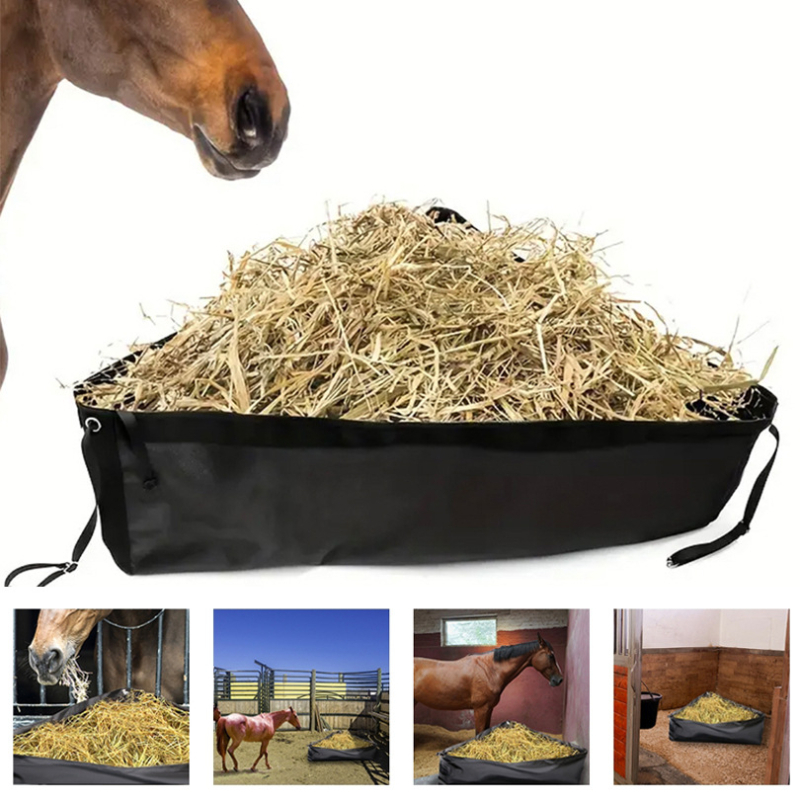 Prekogranična vreća za hranjenje konja s trokutom, prozračna mrežasta vreća za hranjenje sijena za kućicu za konje, ranč, vreća za hranjenje sijena