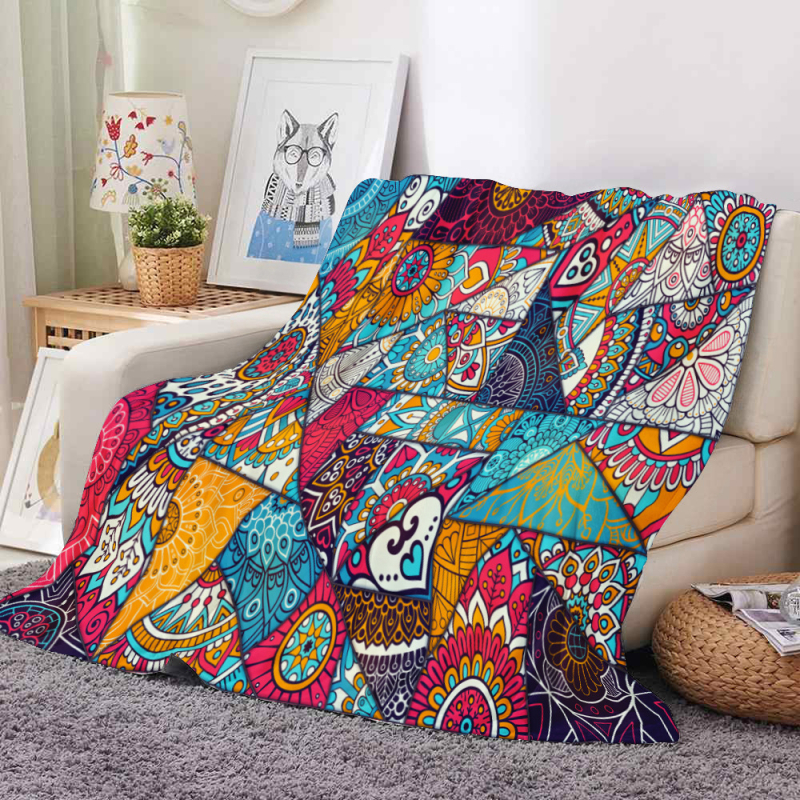 Piiriülene eriline kahekihilise paksu teki jaoks 3D-digitaalprintimise tekk diivanitekk ruudukujuline tekk geomeetrilise seeriaga