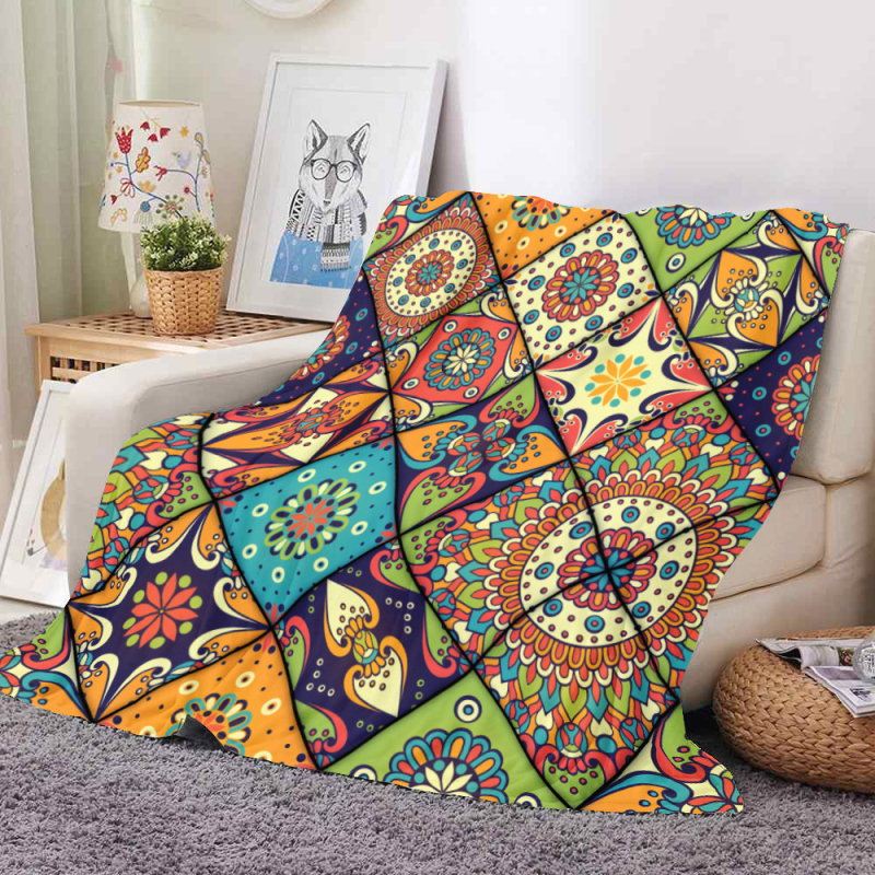 Piiriülene eriline kahekihilise paksu teki jaoks 3D-digitaalprintimise tekk diivanitekk ruudukujuline tekk geomeetrilise seeriaga