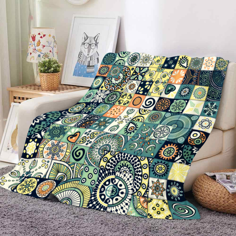 Piiriülene eriline kahekihilise paksu teki jaoks 3D-digitaalprintimise tekk diivanitekk ruudukujuline tekk geomeetrilise seeriaga