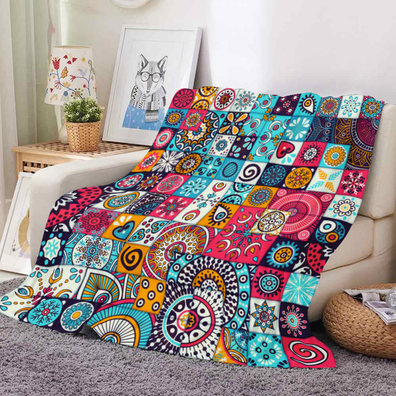 Piiriülene eriline kahekihilise paksu teki jaoks 3D-digitaalprintimise tekk diivanitekk ruudukujuline tekk geomeetrilise seeriaga