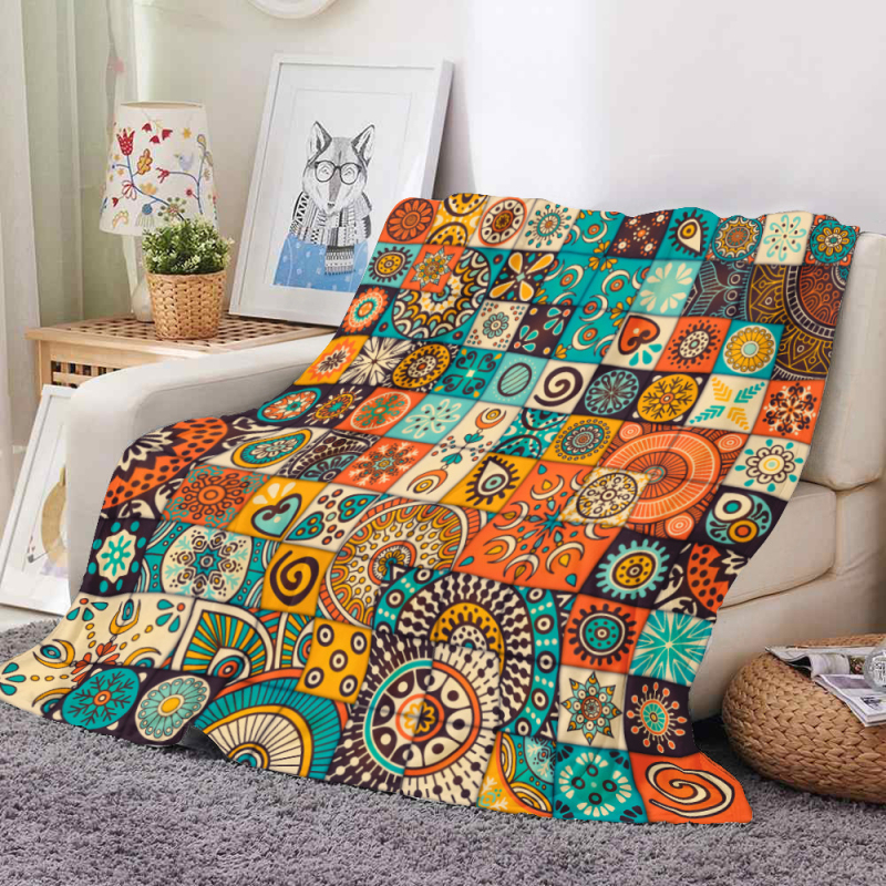 Piiriülene eriline kahekihilise paksu teki jaoks 3D-digitaalprintimise tekk diivanitekk ruudukujuline tekk geomeetrilise seeriaga