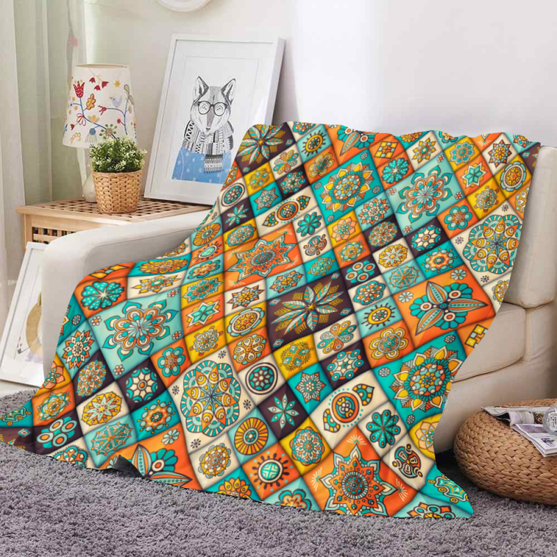 Piiriülene eriline kahekihilise paksu teki jaoks 3D-digitaalprintimise tekk diivanitekk ruudukujuline tekk geomeetrilise seeriaga