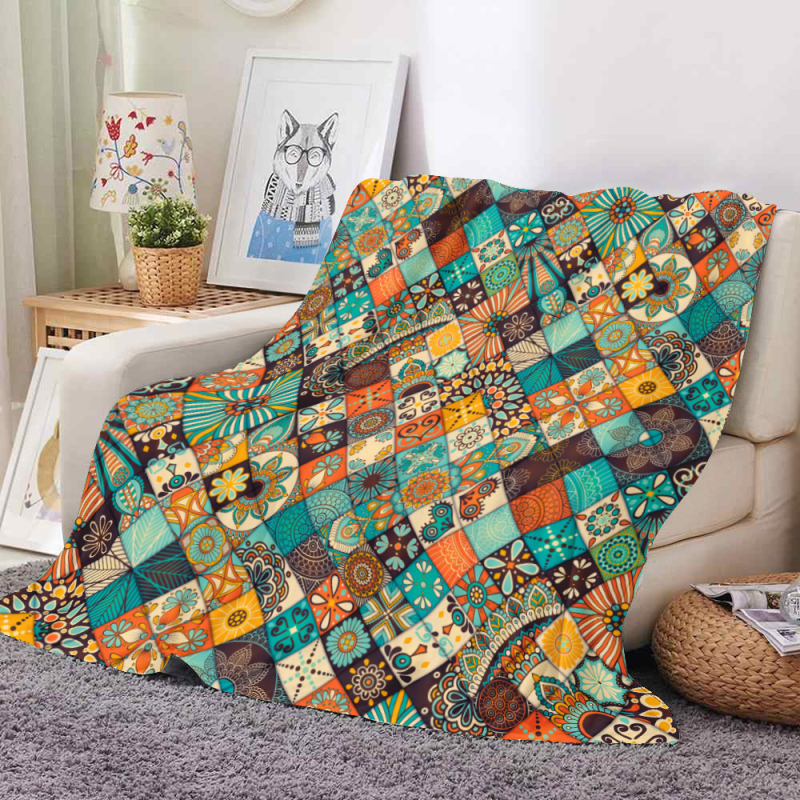 Piiriülene eriline kahekihilise paksu teki jaoks 3D-digitaalprintimise tekk diivanitekk ruudukujuline tekk geomeetrilise seeriaga