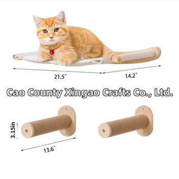 Ξύλινη βάση αναρρίχησης για γάτες, σκάλα αναρρίχησης για γάτες, επιτοίχια σκάλα, μασίφ ξύλο, πολυστρωματικό σχοινί σιζάλ, αιώρα τοίχου για γάτες, σκάλες, παιχνίδι για γάτες