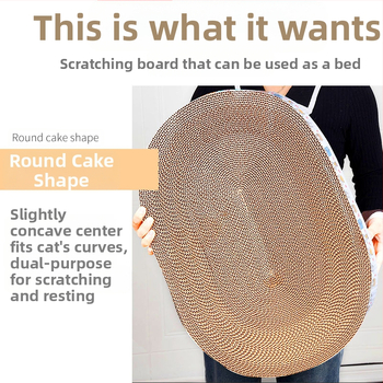 Univerzalna daska za grebanje za mačke za sva godišnja doba, Mačje gnijezdo, Ekstra veliki umivaonik za grebanje za mačke, Okrugla igračka od valovitog papira, Oprema za mačke