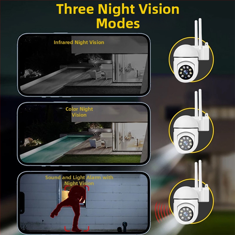 Популярна трансгранична безжична Wifi 360-градусова камера A7, автоматично нощно виждане, дистанционно управление, вътрешна и външна охранителна домофонна камера