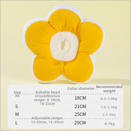 Novi prsten Suncokret Elizabeth Mekani slatki pamučni pokrivalo za glavu za pse Mačka Elizabeth Prsten Ogrlica za mačke protiv lizanja