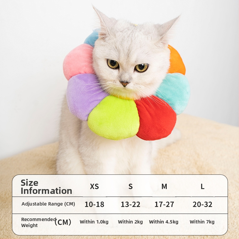 Novi prsten Suncokret Elizabeth Mekani slatki pamučni pokrivalo za glavu za pse Mačka Elizabeth Prsten Ogrlica za mačke protiv lizanja