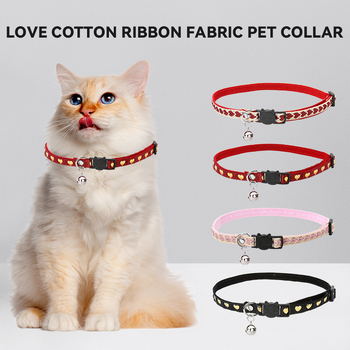 Nova baršunasta slatka ogrlica za kućne ljubimce s leptir-mašnom Amazon zvono za mačke ogrlica za pse s ljubavlju veleprodaja ogrlica za pse