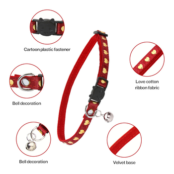 Νέο βελούδινο χαριτωμένο κολάρο παπιγιόν για κατοικίδια Amazon κολάρο γάτας με καμπάνα, αγάπη για κολάρο σκύλου χονδρικής