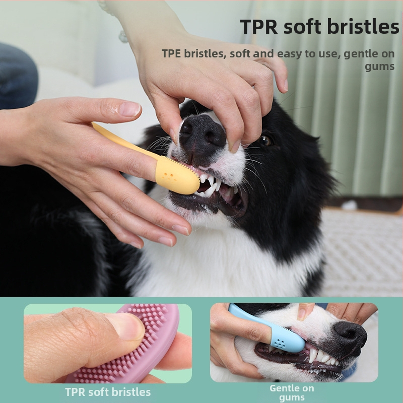 Домашни любимци Калъф за пръсти за домашни любимци Четка за зъби за кучета Инструмент за почистване на устната кухина за кучета Четка за зъби за домашни любимци
