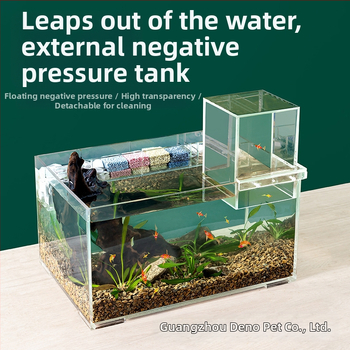 Naminių gyvūnėlių neigiamo slėgio akvariumas akrilinis mažas vakuuminis pakabos ekologiškas kūrybingas kraštovaizdžio dekoravimas mažas akvariumas