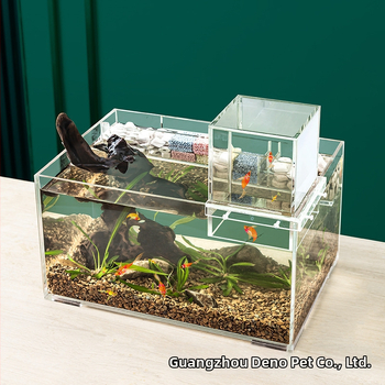 Naminių gyvūnėlių neigiamo slėgio akvariumas akrilinis mažas vakuuminis pakabos ekologiškas kūrybingas kraštovaizdžio dekoravimas mažas akvariumas