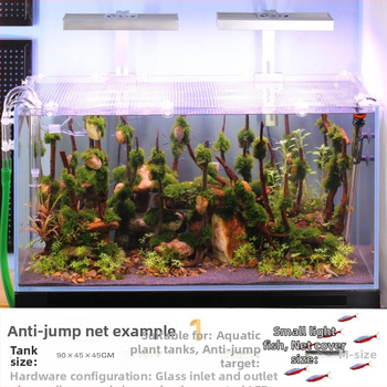 Pastoraalne jalutuskäik kerge merekalade akvaariumi kate nähtamatu hüppevastane võrk võrgukate, mida saab lõigata reguleeritav põgenemisvõrk kassivastane võrk