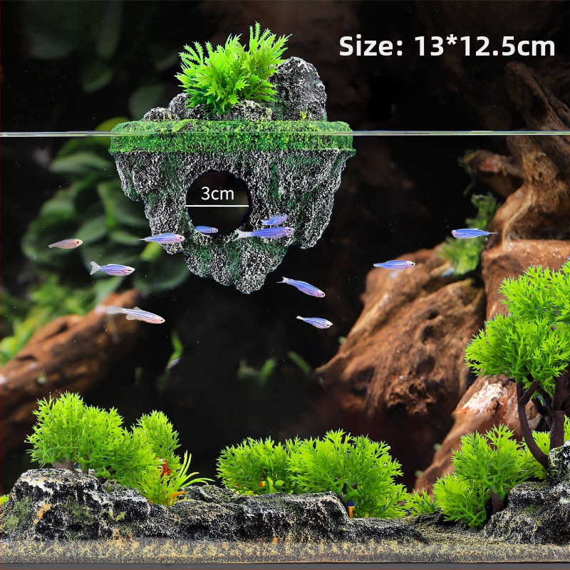 Озеленяване на аквариум, окачени камъни, плаващи орнаменти, симулационна декорация, пемза, екологична обстановка, алпинеум, озеленяване, каменно бягство, пещерна къща