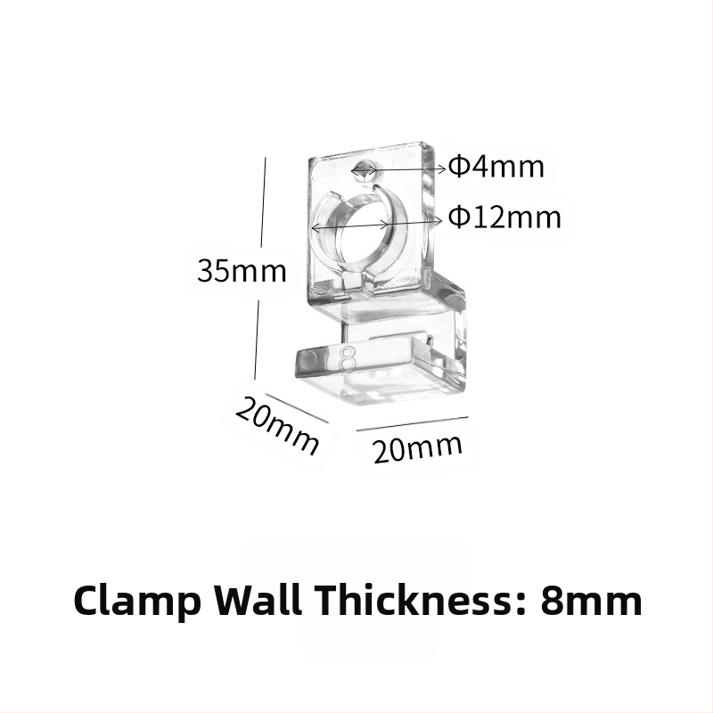 Akvariumo dangčio laikiklis, skaidrus, didelio stiprumo, kompiuterio, mažas, įleidimo ir išleidimo vamzdžio, fiksuotas, stiklinis, prie sienos tvirtinamas laikiklis