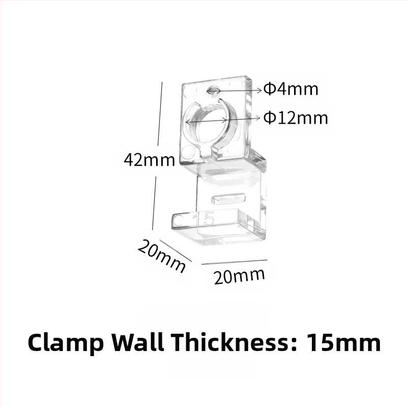 Akvariumo dangčio laikiklis, skaidrus, didelio stiprumo, kompiuterio, mažas, įleidimo ir išleidimo vamzdžio, fiksuotas, stiklinis, prie sienos tvirtinamas laikiklis