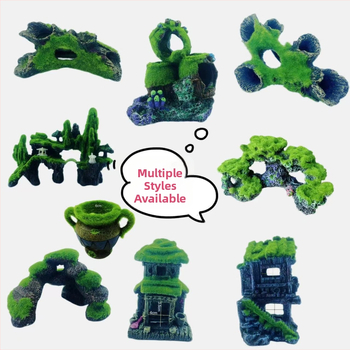 Akvariumo kraštovaizdžio flocking House dekoratyviniai dervos dirbiniai Paviljono kraštovaizdžio namas antikvarinis alpinariumas arkinis tiltas