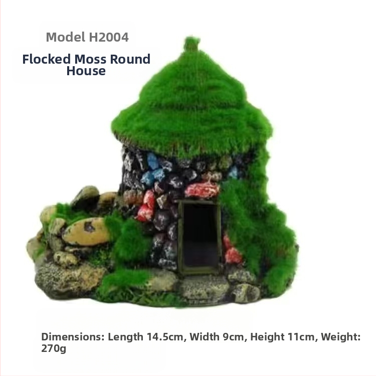 Akvariumo kraštovaizdžio flocking House dekoratyviniai dervos dirbiniai Paviljono kraštovaizdžio namas antikvarinis alpinariumas arkinis tiltas